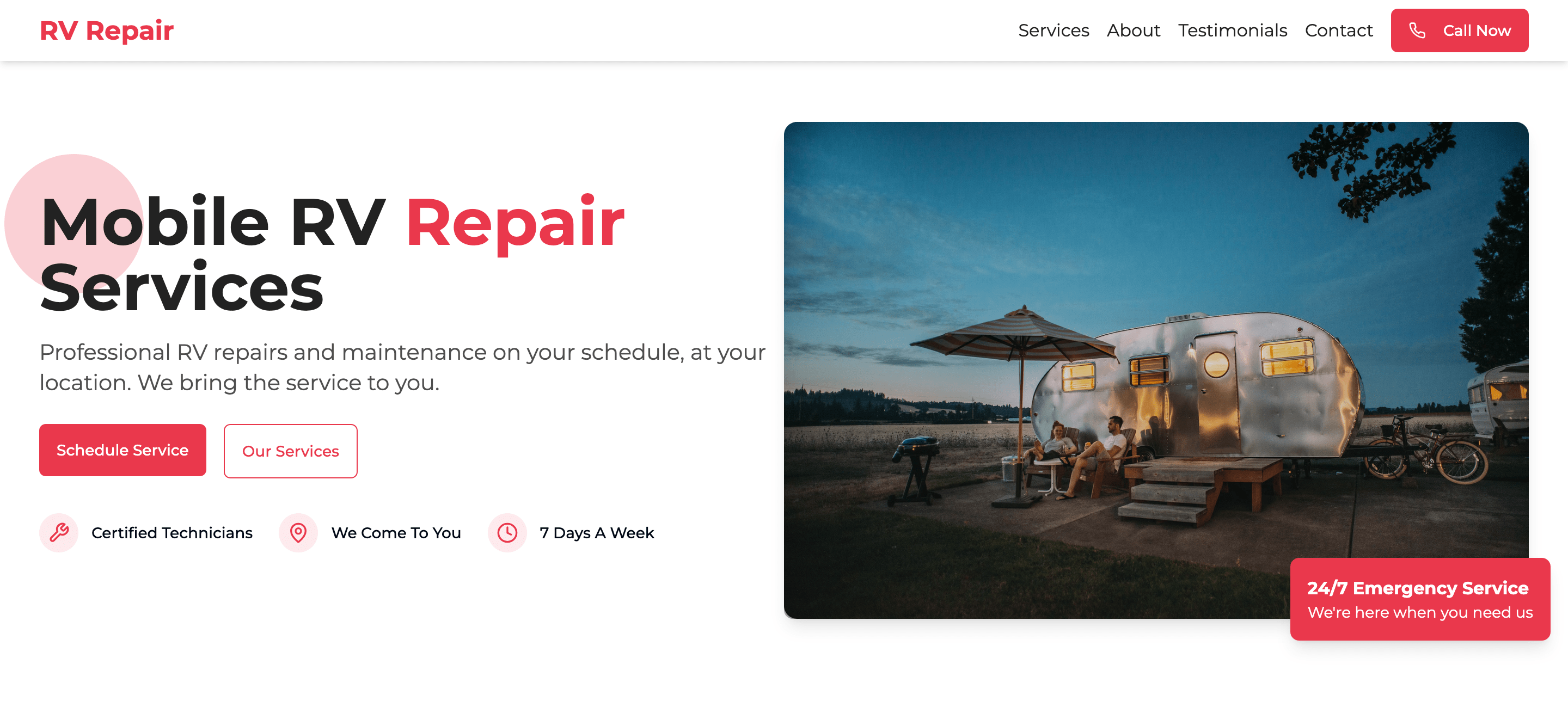 Mobile RV Repair Service